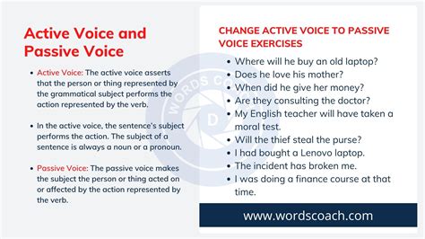 Active Voice And Passive Voice 10 Change Active Voice To Passive