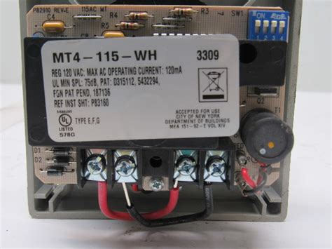 Wheelock Mt4 115 Wh Multitone Electronic Audible Wstrobe Fire Alarm
