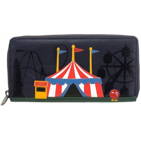 Yoshi Limited Edition Circus Big Top Applique Leather Purse With Coin