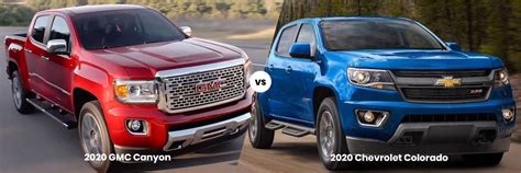 2020 Gmc Canyon Vs 2020 Chevrolet Colorado Pickup Comparison
