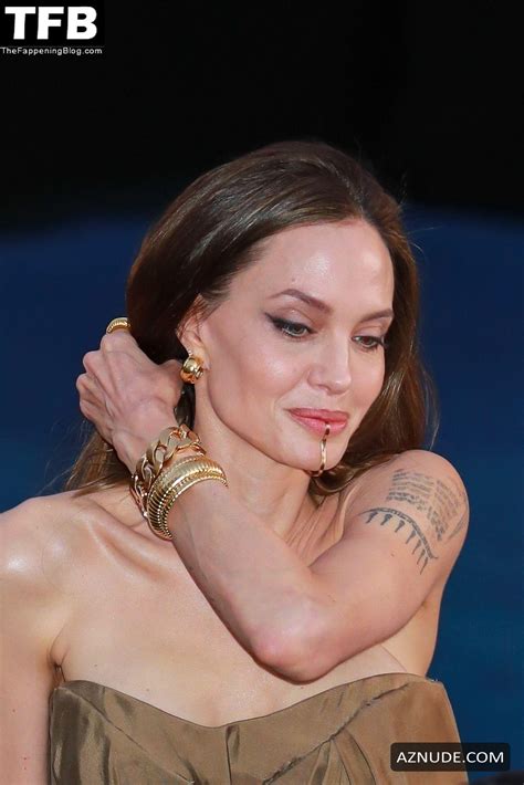 Angelina Jolie Sexy Seen Flaunting Her Hot Cleavage At The Eternals Premiere In La Aznude