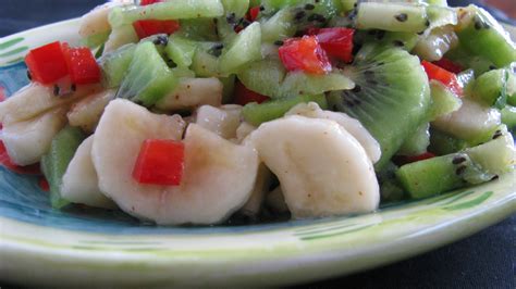 Sweet And Spicy Banana Kiwi Salad