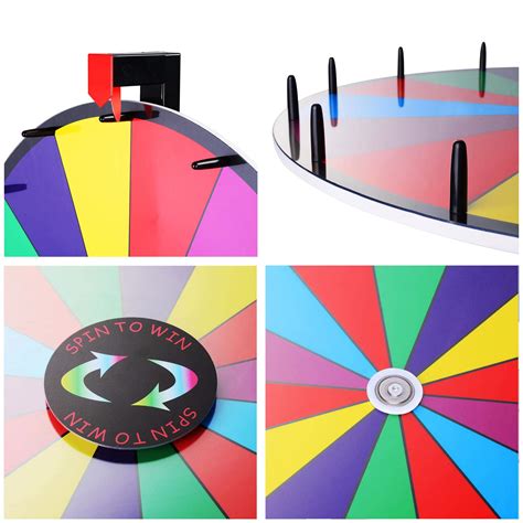 Winspin 24 Color Prize Wheel Fortune W Folding Tripod Floor Stand