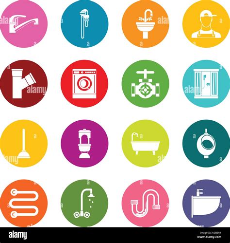 Plumbing Icons Many Colors Set Stock Vector Image And Art Alamy