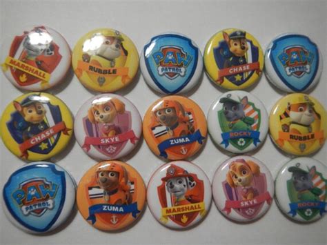 15 Cute Paw Inspired Patrol Character Pinback Button Shower