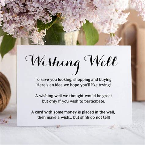 Wedding Wishing Well Poem Card Template 5x35 Inches Byron Collection