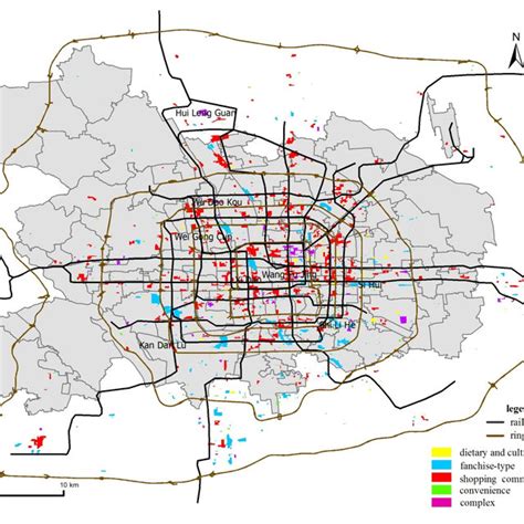 The Distribution Of Different Types Of Commercial Districts In Beijing