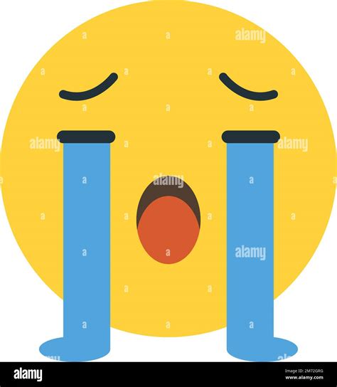 Cartoon Emoticon Crying Tears Isolated Stock Vector Images Alamy