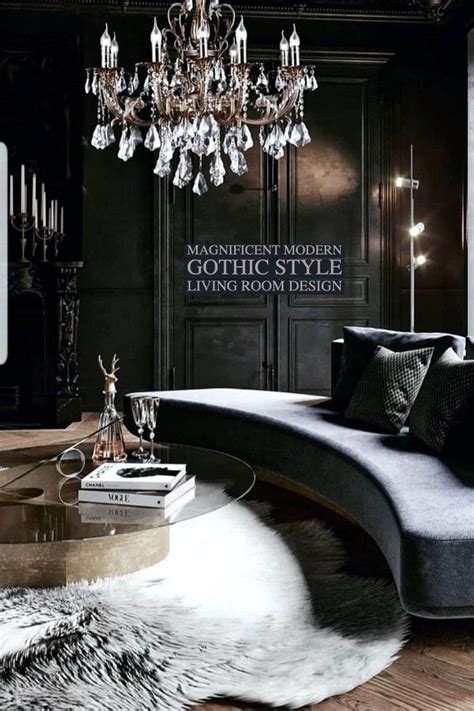 Magnificent Modern Gothic Style Living Room Design That Dominated By