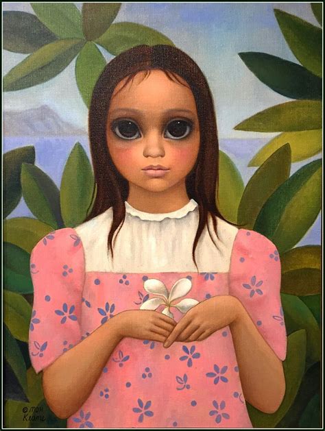 Plumeria Girl ~ Margaret Keane C1967 Big Eyes Art Paintings