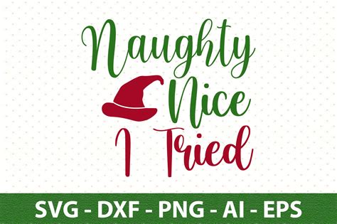 Naughty Nice I Tried Svg Graphic By Snrcrafts24 · Creative Fabrica
