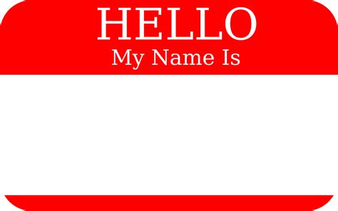 Clipart Hello My Name Is