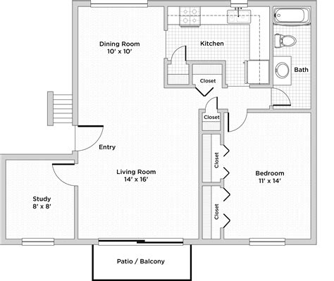 One Bedroom With Den Floor Plan Floorplansclick