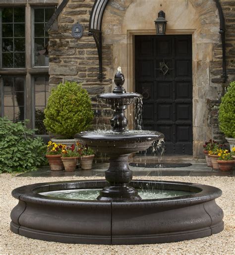 Caterina Tiered Outdoor Fountain In Basin﻿ By Campania Soothing Company