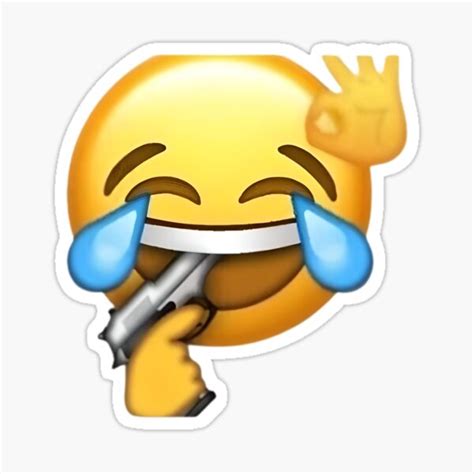 Emoji Putting Gun On His Mouth Sticker For Sale By Asliah Redbubble