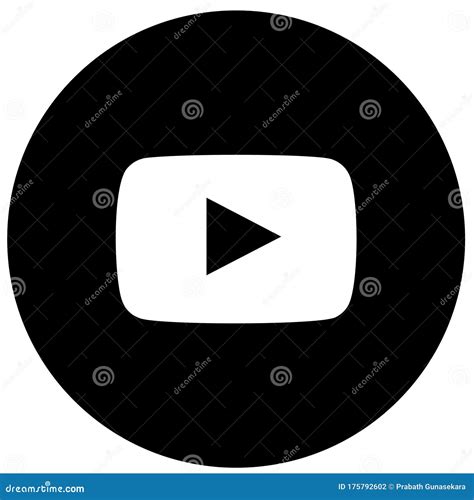 Icono Del Logotipo De Youtube En Blanco Y Negro Fotografía Editorial