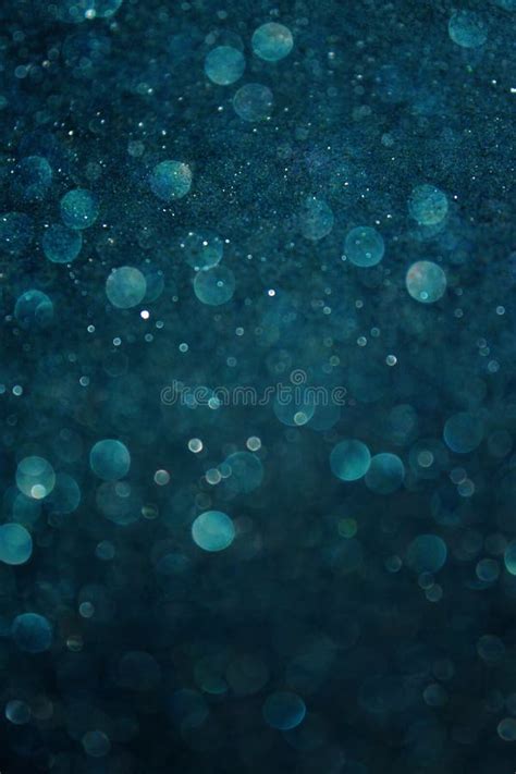 Blue Abstract Glitter Trail Background Made Of Defocused Lights Stock