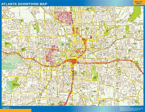 Atlanta Downtown Biggest Wall Map Largest Wall Maps Of The World