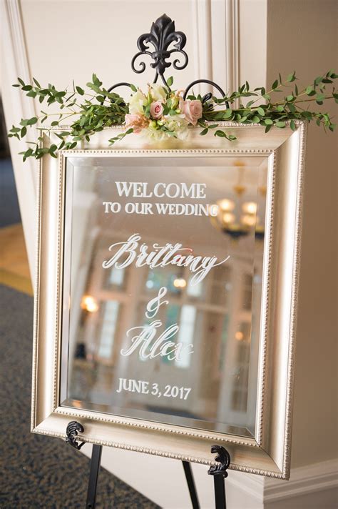 Wedding mirrors are used as chic signage at your ceremony wedding mirror signs. Wedding welcome sign on silver mirror. Welcome to our ...