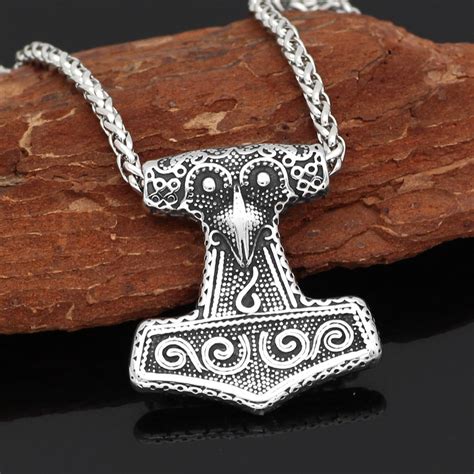 Viking Amulet Odin Hugin And Munin Amulet Ellipse Pendant Necklace
