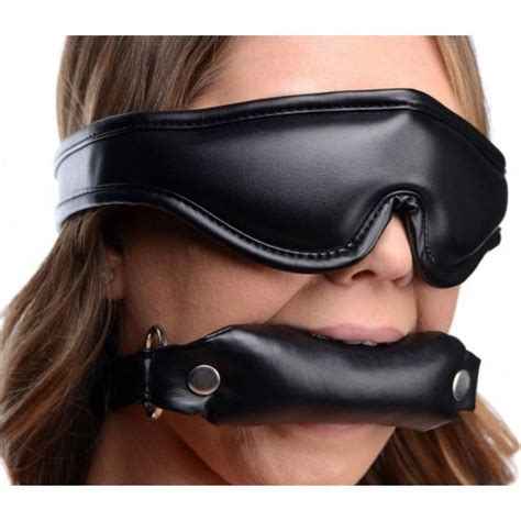 Strict Padded Blindfold And Gag Set Black Sex Toys And Adult