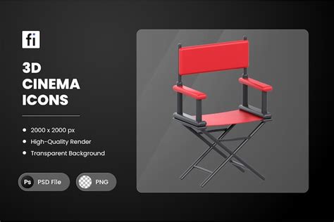 Premium Psd 3d Illustration Cinema Directors Chair