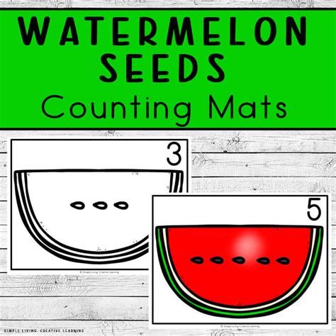 Watermelon Seed Counting Mats Simple Living Creative Learning