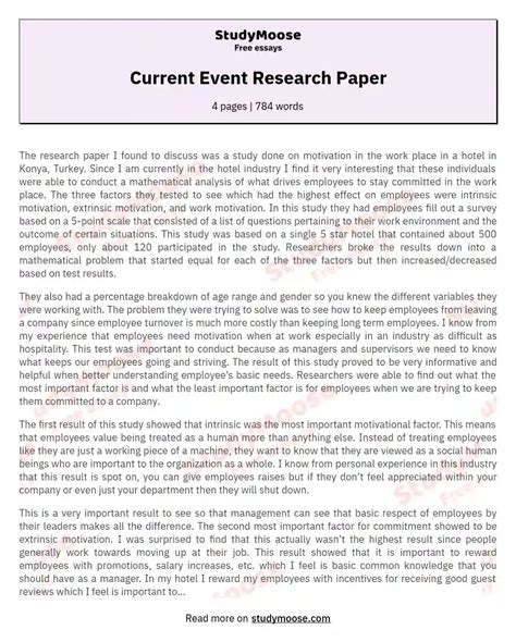 Current Event Research Paper Free Essay Example
