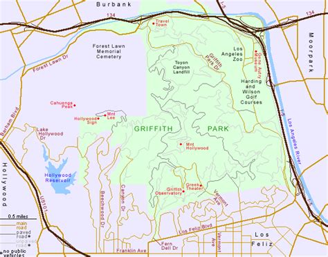 Griffith Park Hiking Trails Map