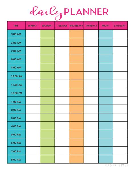 Check out this list of dr. Free Daily Planner Printable - Sarah Titus