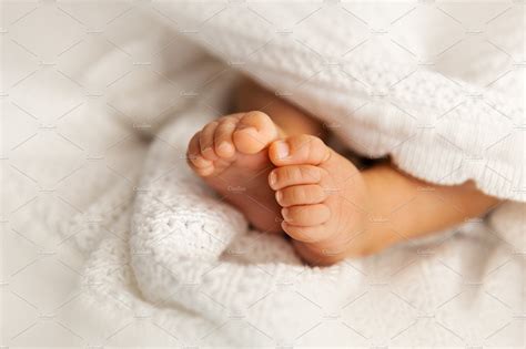 Newborn Baby Feet Under Blanket Baby Feet Newborn Baby Newborn