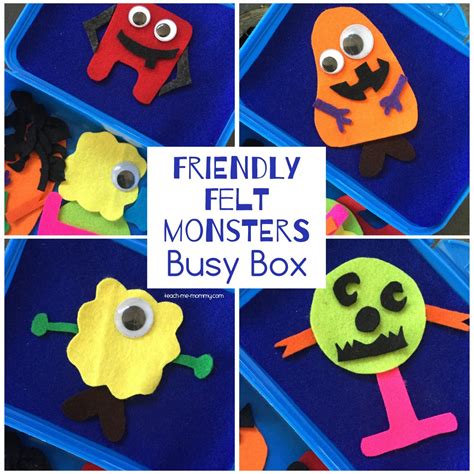 Friendly Felt Monsters Busy Box Teach Me Mommy