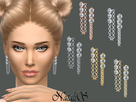 The Sims Resource Nataliscrystals And Chain Drop Earrings
