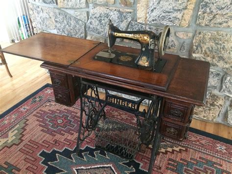 Antique 1899 Singer Treadle Sewing Machine In Table Instappraisal