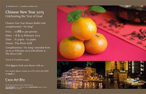 Welcome to an authentic malaccan stay that will delight your senses our break fast feast is available every saturday and sunday. CHINESE NEW PROMOTION @ CASA DEL RIO , MELAKA | Malaysian ...