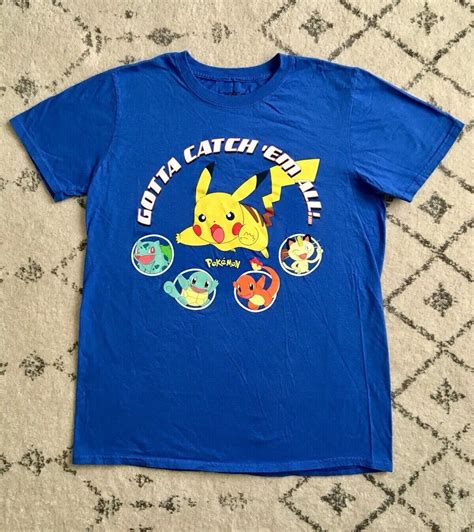 pokemon pikachu gotta catch em all blue t shirt m gem