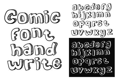 Comic Font Hand Write Doodle Vector A Z Comic Font Lettering Hand