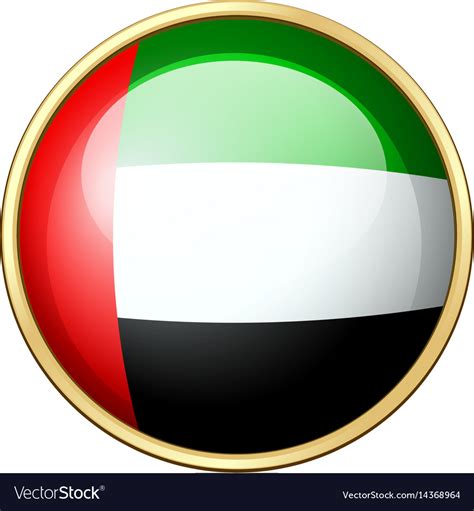 United Arab Emirates Flag On Round Icon Royalty Free Vector