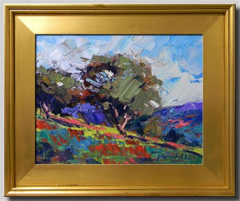 Original Oil Painting Landscape Poppy Field Framed — Jose Trujillo Art