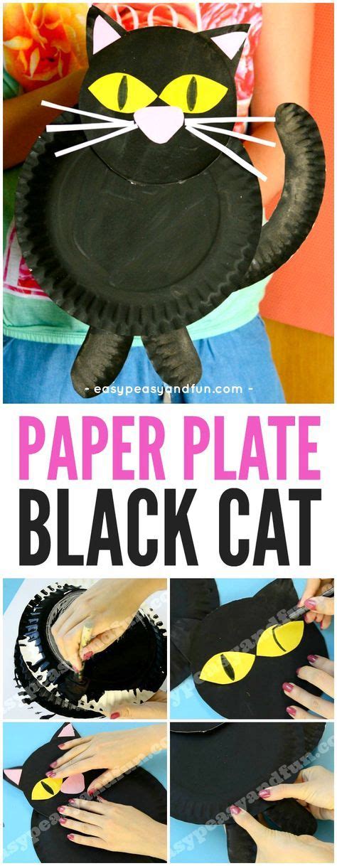 Black Cat Paper Plate Craft Easy Peasy And Fun Halloween Paper