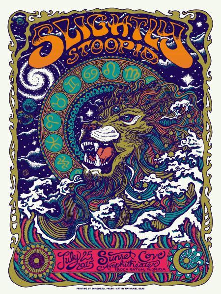 Slightly Stoopid Nathaniel Deas 2015 Concert Poster Art Psychedelic Art Psychedelic