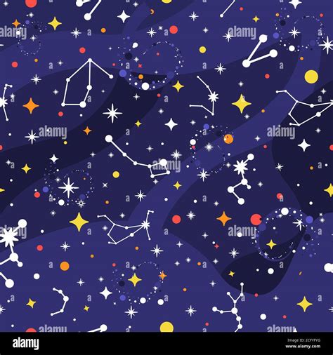 Constellation Seamless Pattern Space Background Galaxy Print Space