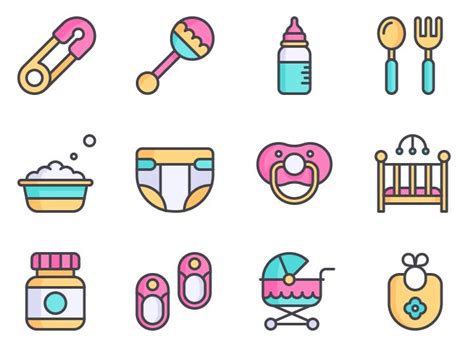 Free 12 Cute Baby Icons Vector Titanui