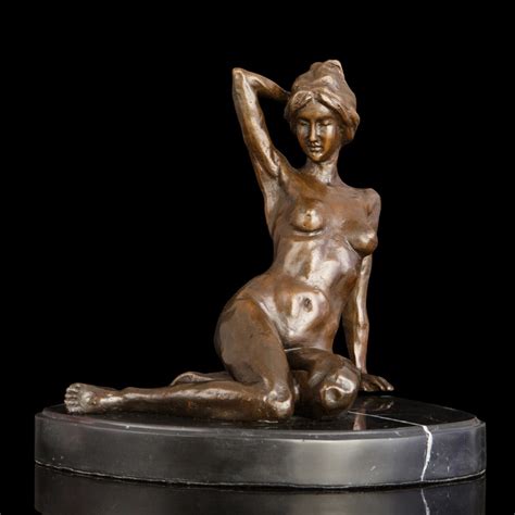 ATLIE BRONZES Western Statues Art Sexy Abdomen Nude Bronze Sculpture