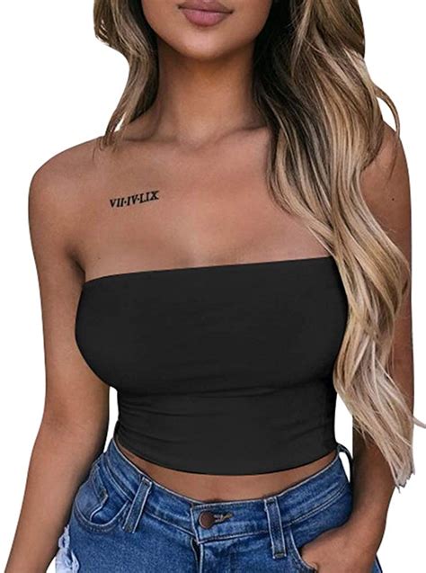 LAGSHIAN Women S Sexy Crop Top Sleeveless Stretchy Solid Black Size