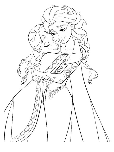 Anna And Elsa Hugging Coloring Page Coloring Pages Porn Sex Picture