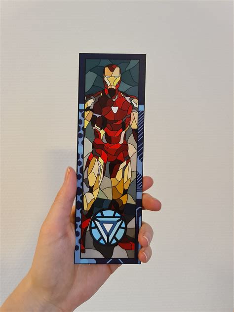 Iron Man Marvel Bookmark Arc Reactor Etsy