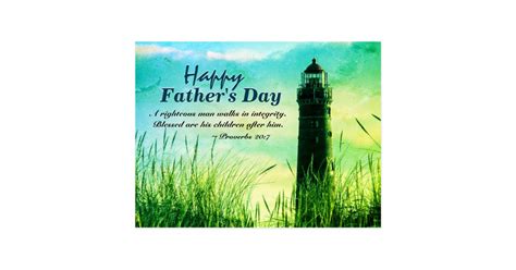Proverbs 207 Bible Verse Fathers Day Lighthouse Postcard