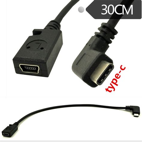 Right Angle Usb C Charging Cable Usb Type C Male To Mini Usb Mini B Female Converter