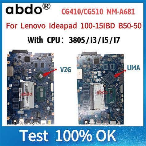 Placa Base Nm A681 3825u I3 I5 I7 Cpu Para Lenovo Ideapad 100 15ibd